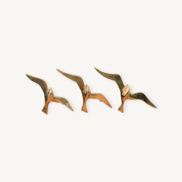 Envolée de 3 mouettes ou 3 hirondelles en laiton 05