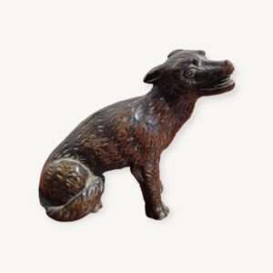Petite statuette chien en bronze 06