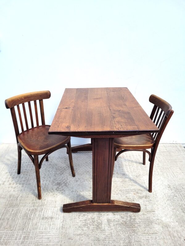 Rare ensemble bistrot vers 1940 table et chaises 02