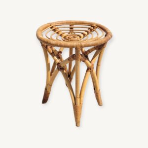 Tabouret en rotin vintage 06