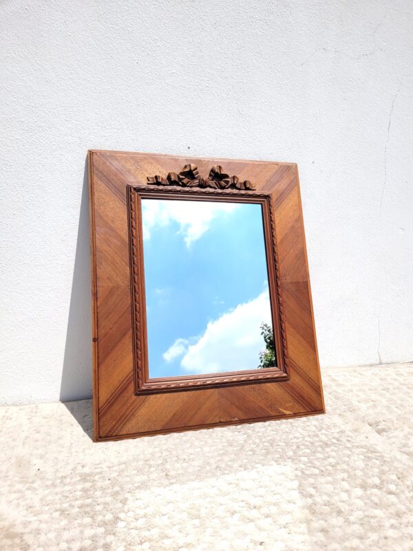 Miroir rectangulaire en bois et nœud de ruban 50x60cm 01