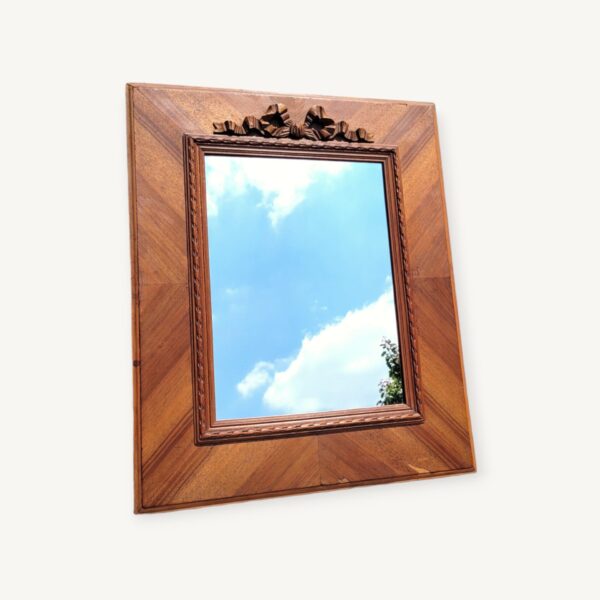 Miroir rectangulaire en bois et nœud de ruban 50x60cm 05