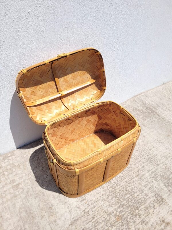 Petit coffre ou mallette ou panier en bambou 04