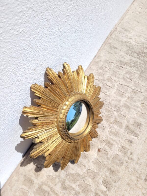 Petit miroir soleil vintage vers 1960 diamètre 23cm 02