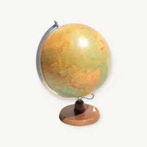 Grand globe terrestre vintage rétro éclairé ou mappemonde 07