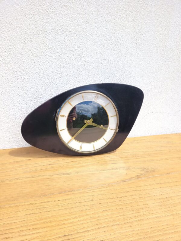 Horloge en formica noir 1960 01