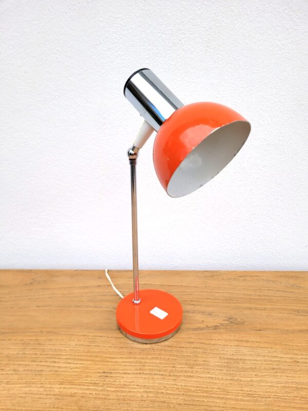 Lampe articulée orange et chrome 1970 01