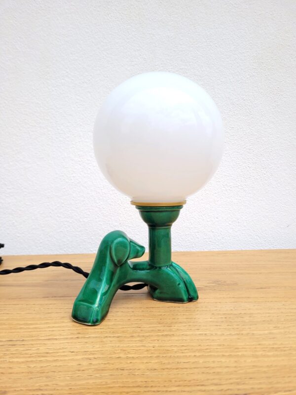 Lampe globe vintage en céramique émaillée 01