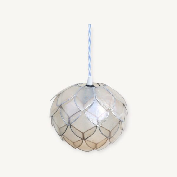 Lampe suspension lotus en nacre ou plafonnier 06