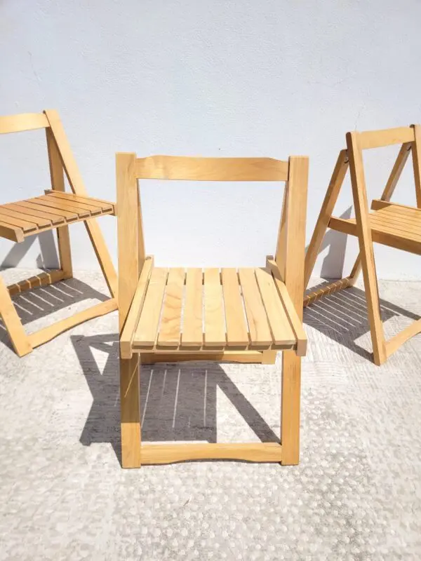 Set de 4 chaises pliantes en bois 02