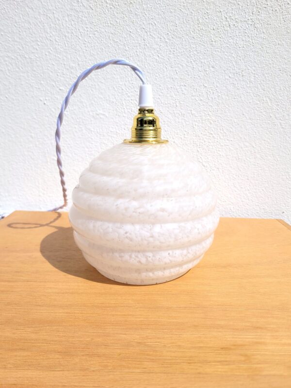 Lampe baladeuse Clichy blanche et or 01