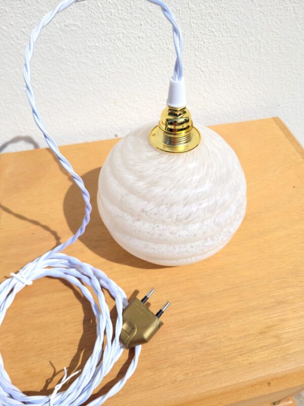 Lampe baladeuse Clichy blanche et or 02