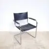 Fauteuil vintage chrome et cuir 01