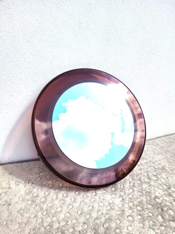 Miroir rond en plexiglas 70s 02