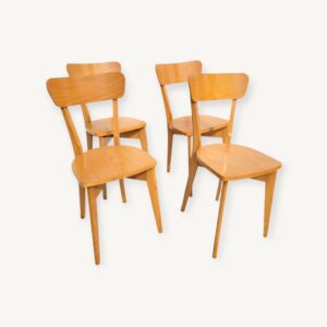 Set de 4 chaises vintages type bistrot vers 1960 06