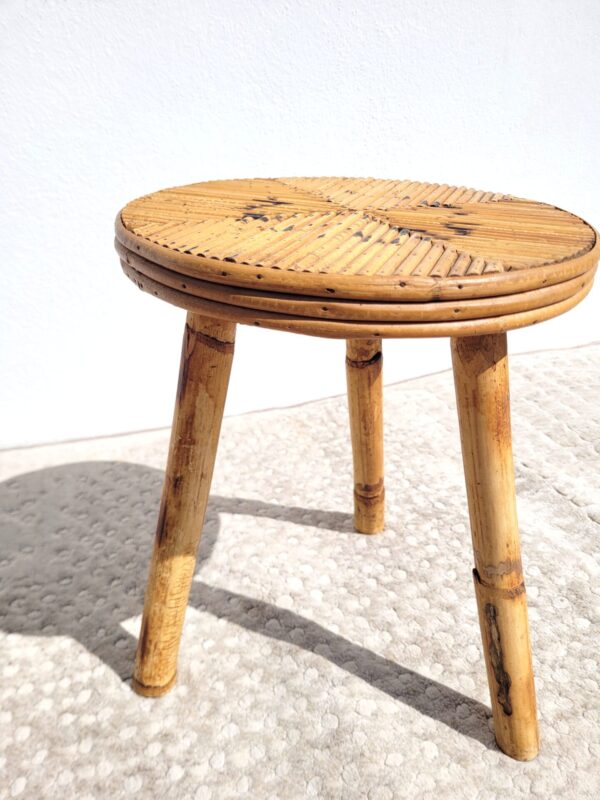 Tabouret vintage en rotin 03