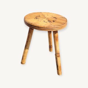 Tabouret vintage en rotin 06