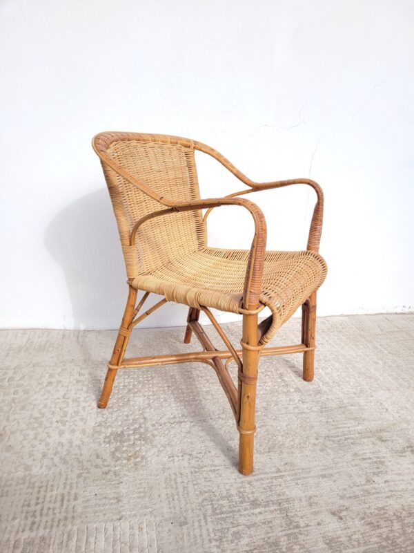 Fauteuil en rotin adulte vers 1960 osier 02