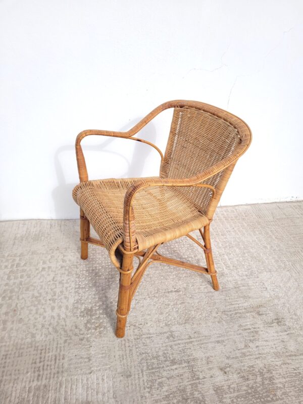 Fauteuil en rotin adulte vers 1960 osier 03