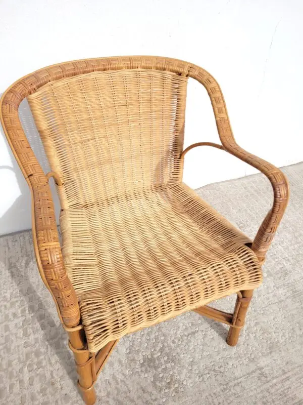 Fauteuil en rotin adulte vers 1960 osier 05