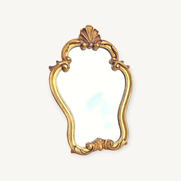 Grand miroir doré baroque coquille 60x40cm 06