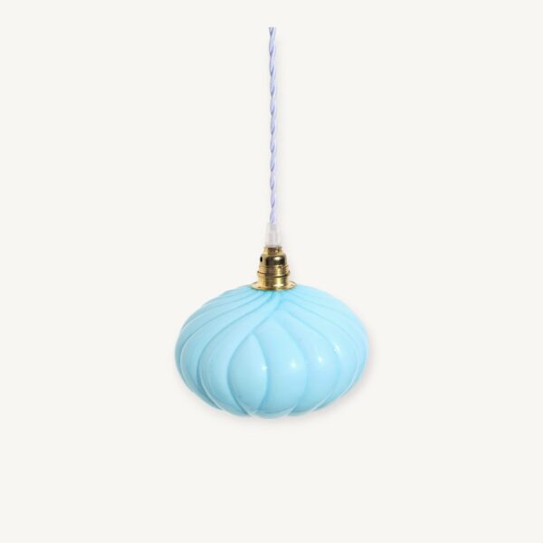 Lampe baladeuse vintage en opaline bleue 06