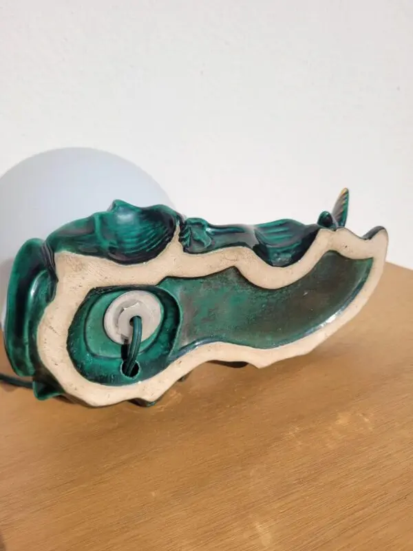 Lampe vintage poisson en céramique 05