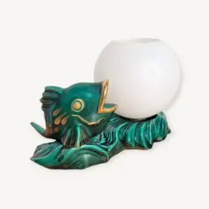Lampe vintage poisson en céramique 06