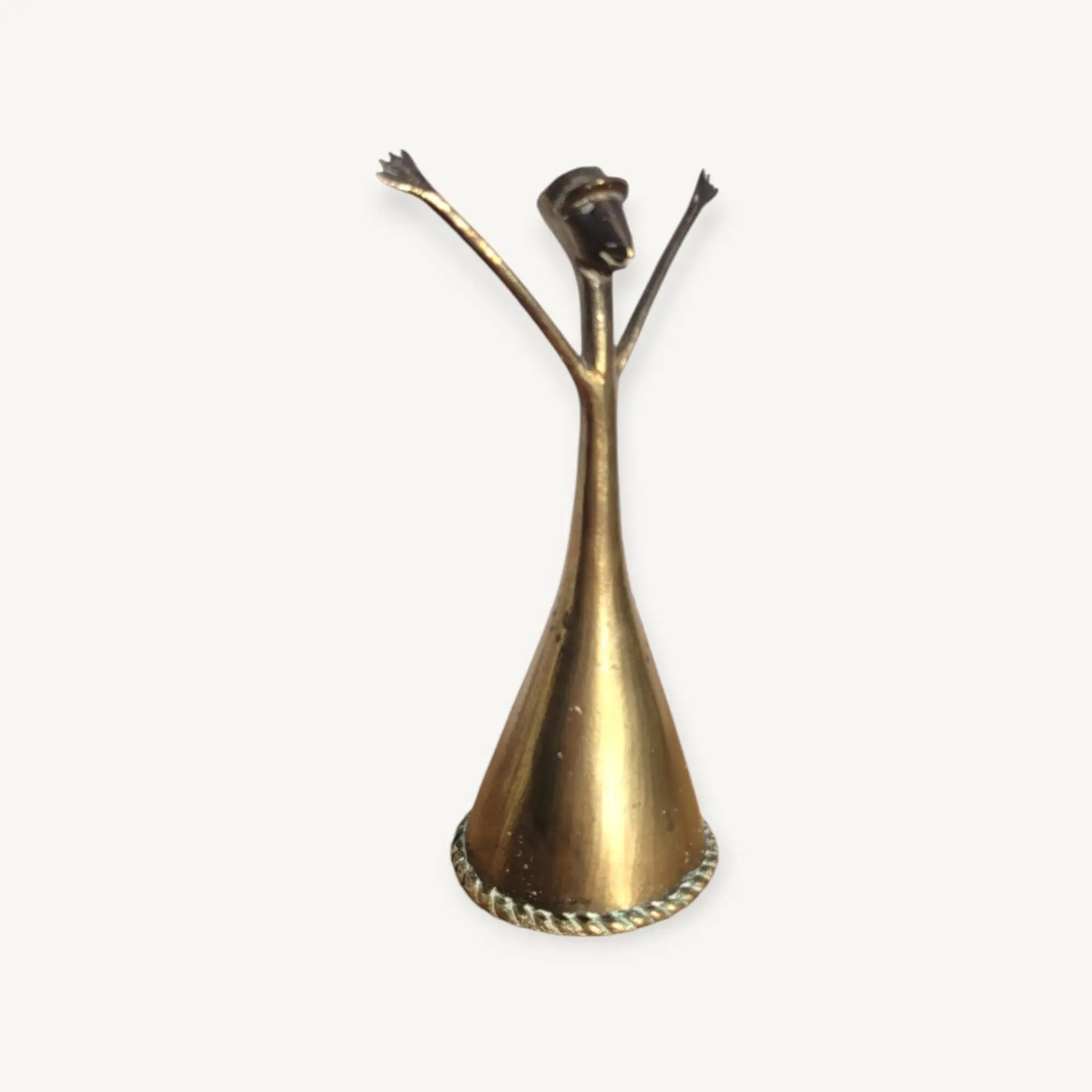 Cloche à L'effigie Du Général De Gaulle – Laiton Doré – Style Africain – Occasion