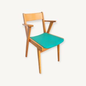 Fauteuil bridge vert vintage vers 1960 06