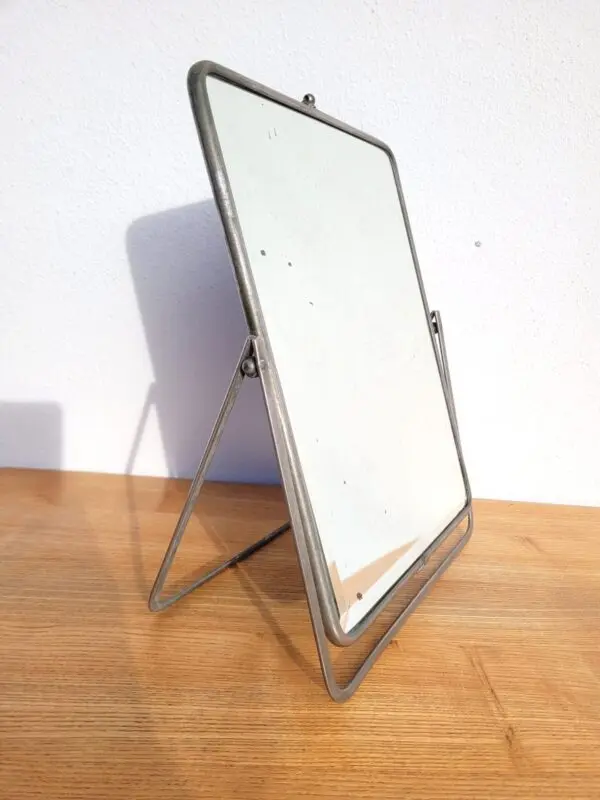 Ancien miroir barbier à poser verre biseauté 02