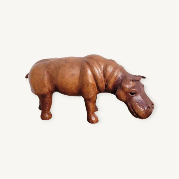 Grand hippopotame en cuir vintage 06