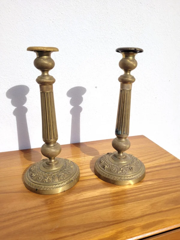 Paire de bougeoirs Néoclassique XIX° 01