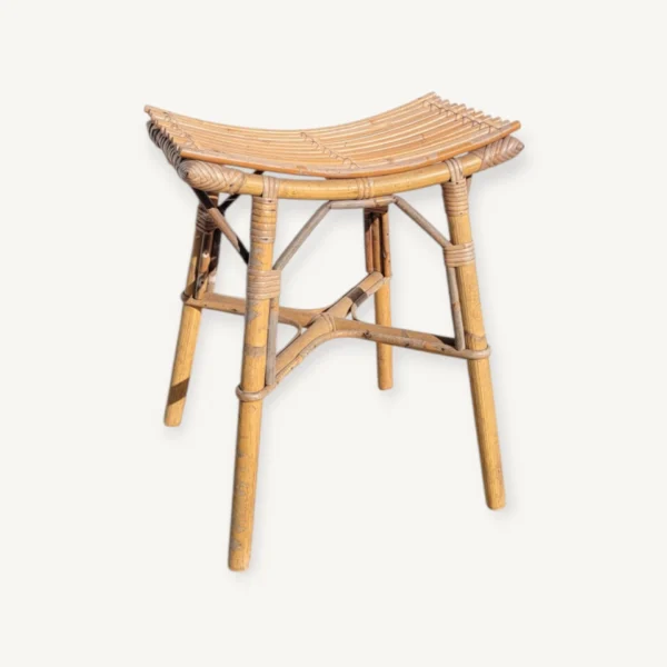 Tabouret vintage en rotin vers 1960 06