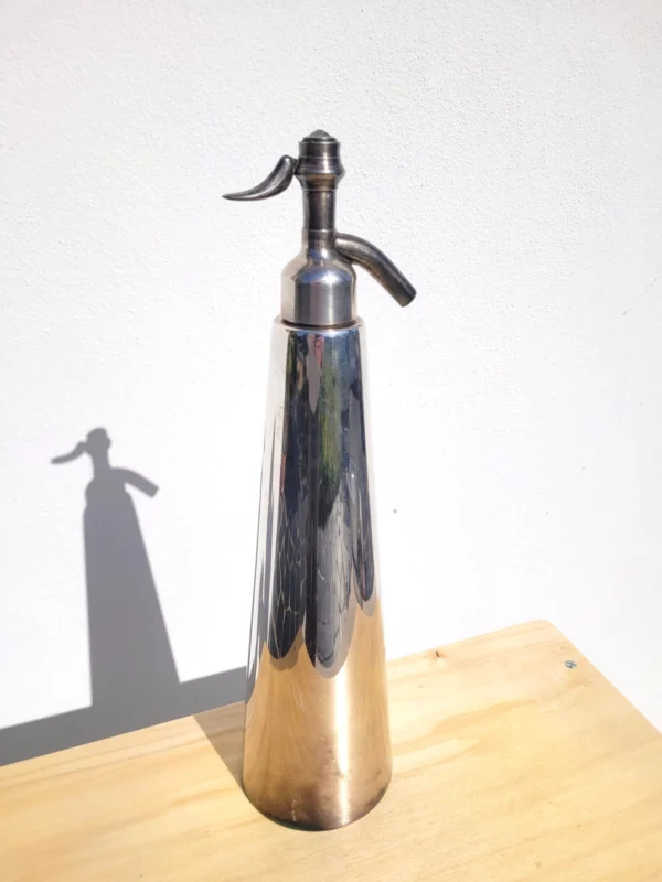 Ancienne bouteille siphon eau de Seltz inox 02