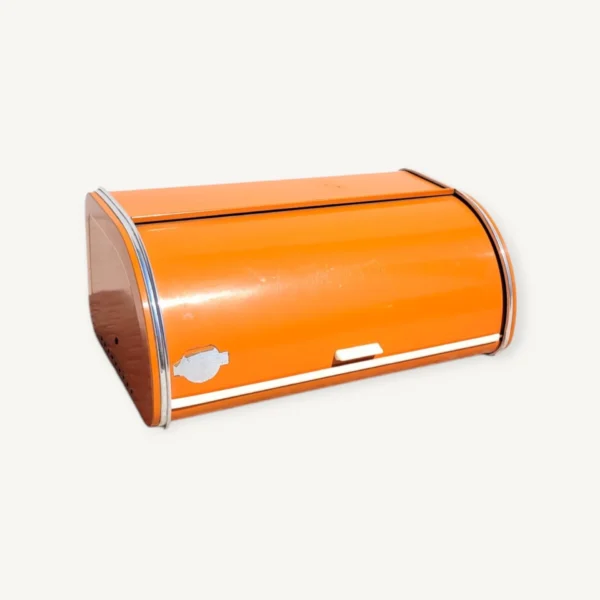 Boîte à pain vintage orange 1970 01