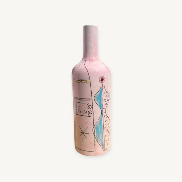 Bouteille vase soliflore rose Sct Prato Italie 01