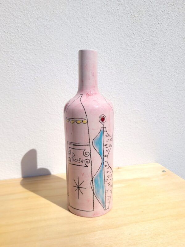 Bouteille vase soliflore rose Sct Prato Italie 03