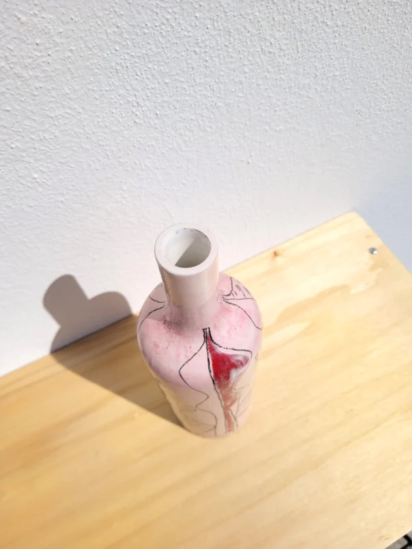 Bouteille vase soliflore rose Sct Prato Italie 04