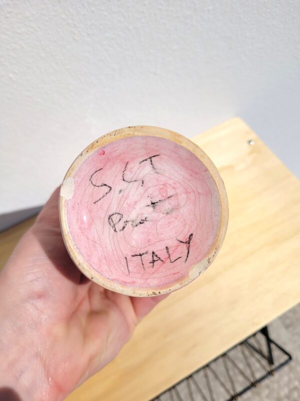 Bouteille vase soliflore rose Sct Prato Italie 05