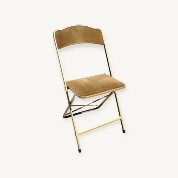 Chaise opéra pliante dorée 06