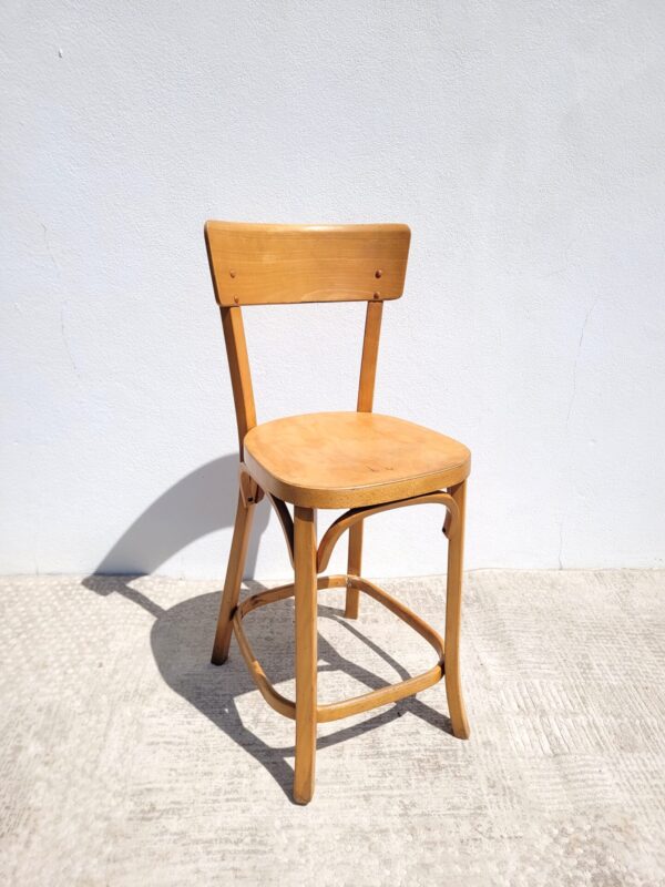 Chaise haute vintage en bois dlg Baumann 01
