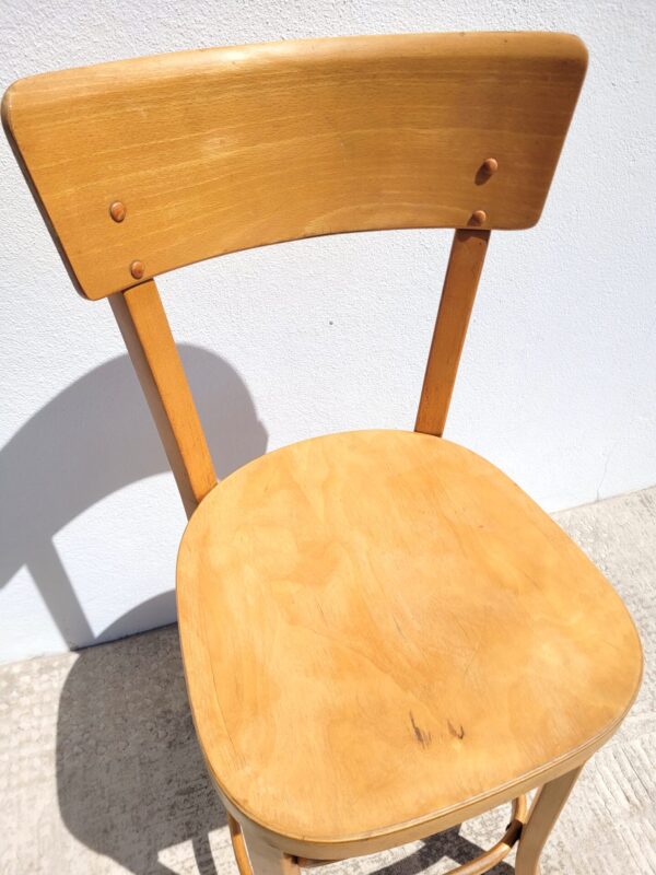 Chaise haute vintage en bois dlg Baumann 04