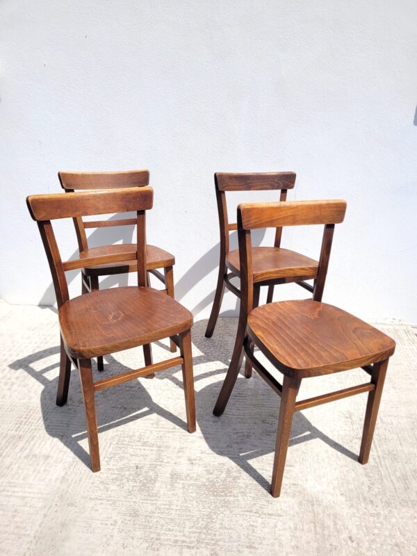 Set de 4 chaises bistrot en bois 01