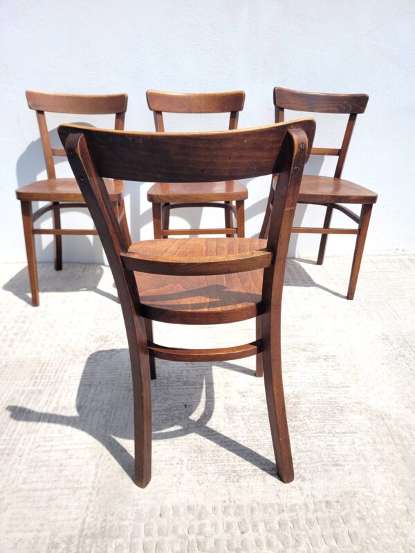 Set de 4 chaises bistrot en bois 04
