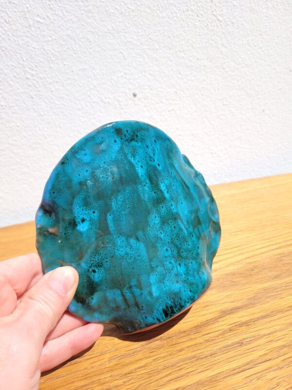 Vase en céramique terre cuite émaillée turquoise 04