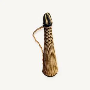 Bouteille ou pichet scoubidou noir années 60 06