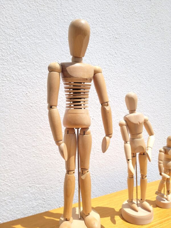 Lot de 3 modèles mannequins articulés en bois 02