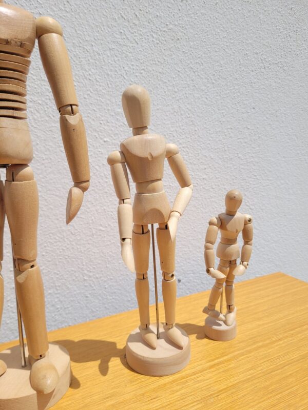 Lot de 3 modèles mannequins articulés en bois 03