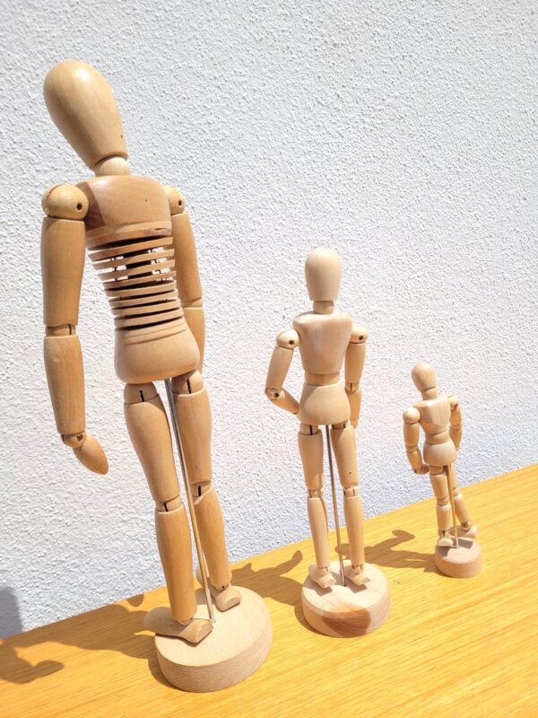 Lot de 3 modèles mannequins articulés en bois 05